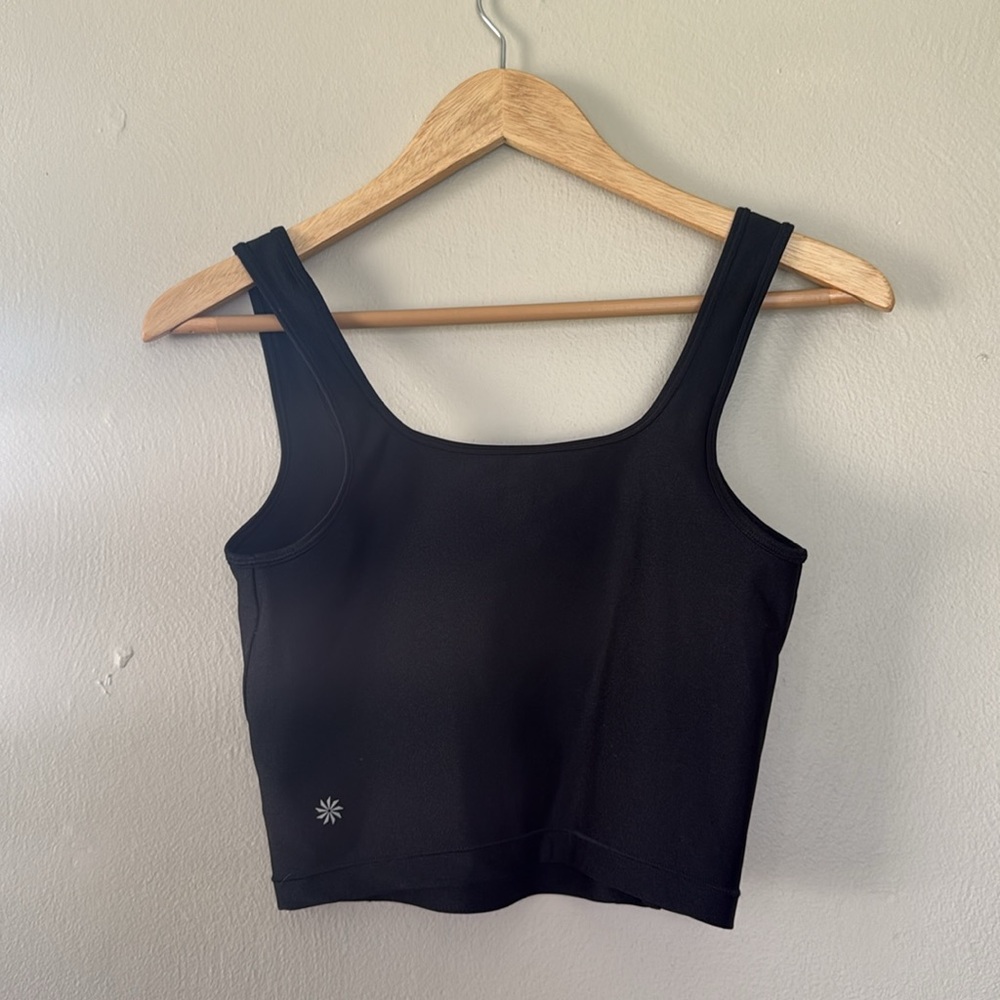 Athleta Black shine Fitted Crop Tank Top XS - Picture 4 of 5